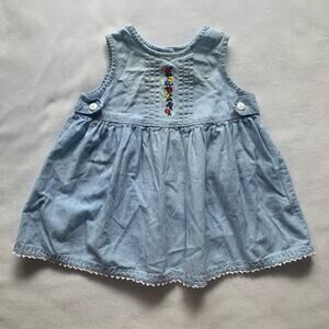 Vintage Floral Chambray Dress 9-12 months